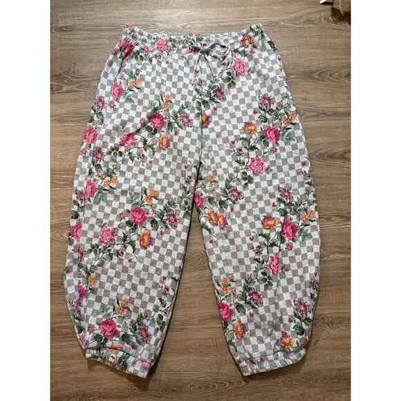 Daily Practice Floral Gingham Fleece Lined Jogger Sweatpants Size L *Rare! - Picture 6 of 6